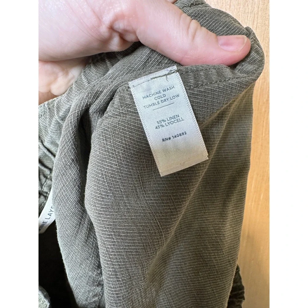 Marine Layer Womens Olive Green Drawstring Waist Linen Lyocell Jogger Pants S - Picture 7 of 7